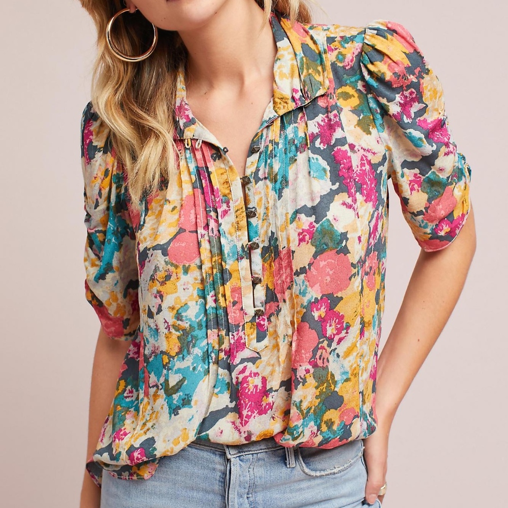 Anthropologie Maeve Henley Blouse